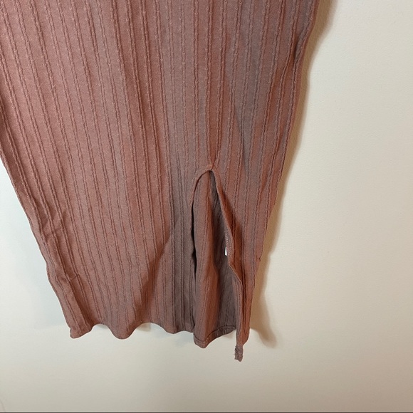 Heart and Hips Dress Womens Large Brown Front Split Midi Bodycon Ladies - Picture 6 of 6